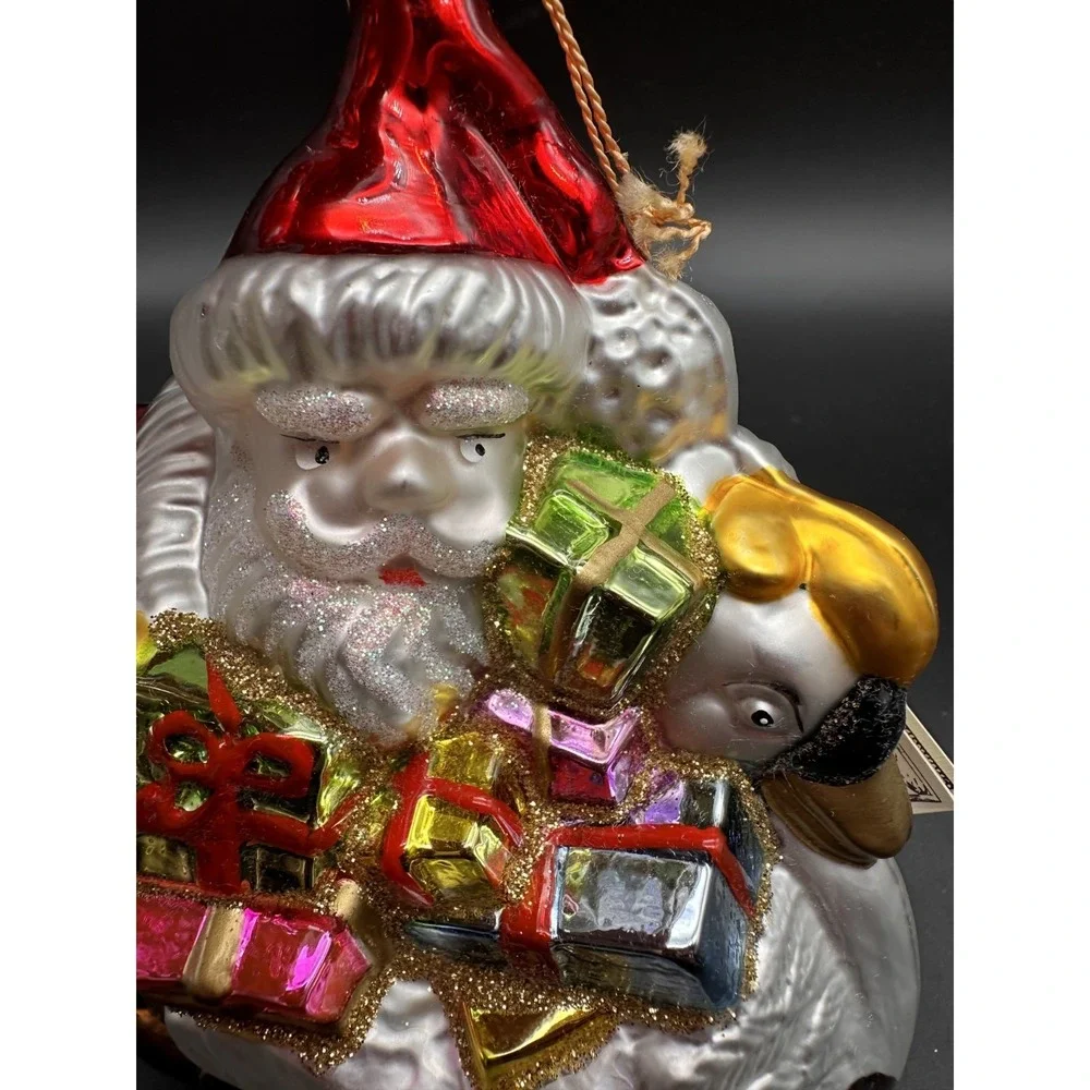 Kurt Adler Polonaise Santa On‎ Goose Sled GP479 Christmas Ornament 5.5